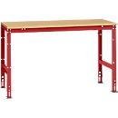 Manuflex basistafel UNIVERSAL Standaard, tafelblad multiplex, 1500 x 800, robijnrood