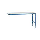 Manuflex extension table UNIVERSAL standard, 1750 x 800 mm, luminous grey plastic, shiny blue