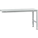 Manuflex extension table UNIVERSAL standard, 1750 x 800 mm, luminous grey plastic, silver aluminium
