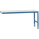Manuflex extension table UNIVERSAL standard, 2000 x 800 mm, luminous grey plastic, shiny blue