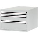 Manuflex onderbouw met schuifladen, voor D 1000 mm, lichtgrijs