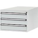Manuflex onderbouw met schuifladen, voor D 800 mm, lichtgrijs