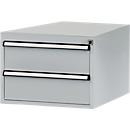 Manuflex onderbouw met schuifladen, voor werkbank Profi diepte 700 mm, aluminium zilver