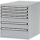 Manuflex onderbouw met schuifladen, voor werkbank Profi diepte 700 mm, aluminium zilver