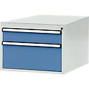 Manuflex onderbouw met schuifladen, voor werkbank Profi diepte 700 mm, lichtgrijs/briljantblauw