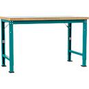 Manuflex werkbank Profi speciaal, tafelblad kunststof, 1500 x 700 mm, waterblauw