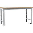 Manuflex werkbank Profi speciaal, tafelblad kunststof, 1750 x 700 mm, aluminium zilver