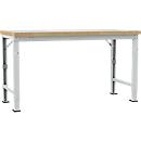 Manuflex werkbank Profi speciaal, tafelblad kunststof, 1750 x 700 mm, lichtgrijs
