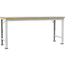 Manuflex werkbank Profi speciaal, tafelblad kunststof, 2000 x 700 mm, lichtgrijs