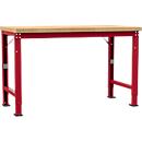 Manuflex werkbank Profi speciaal, tafelblad multiplex, 1500 x 700 mm, robijnrood