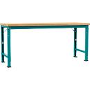 Manuflex werkbank Profi speciaal, tafelblad multiplex, 2000 x 700 mm, waterblauw