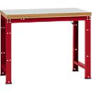 Manuflex werkbank Profi standaard, Tafelblad kunststof B 1250 x D 700, robijnrood
