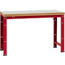 Manuflex werkbank Profi standaard, Tafelblad kunststof B 1500 x D 700, robijnrood