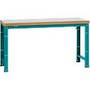 Manuflex werkbank Profi standaard, Tafelblad kunststof B 1750 x D 700, waterblauw