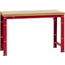 Manuflex werkbank Profi standaard, Tafelblad multiplex B 1500 x D 700, robijnrood