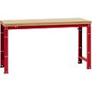 Manuflex werkbank Profi standaard, Tafelblad multiplex B 1750 x D 700, robijnrood