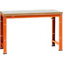 Manuflex Werkbank Profi Standard, Tischplatte Kunststoff B 1500 x T 700, rotorange