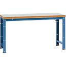 Manuflex Werkbank Profi Standard, Tischplatte Kunststoff B 1750 x T 700, brillantblau