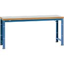 Manuflex Werkbank Profi Standard, Tischplatte Kunststoff B 2000 x T 700, brillantblau