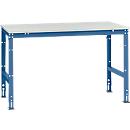 Manuflex werktafel UNIVERSAL Standaard, 1500 x 1000 mm, kunststof lichtgrijs, briljantblauw