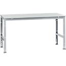 Manuflex werktafel UNIVERSAL Standaard, 1750 x 1000 mm, kunststof lichtgrijs, aluminium zilver