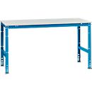 Manuflex werktafel UNIVERSAL Standaard, 1750 x 1000 mm, melamine lichtgrijs, lichtblauw