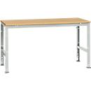 Manuflex werktafel UNIVERSAL Standaard, 1750 x 1000 mm, multiplex natuur, lichtgrijs