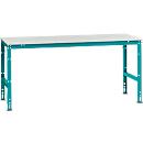 Manuflex werktafel UNIVERSAL Standaard, 2000 x 1000 mm, kunststof lichtgrijs, waterblauw
