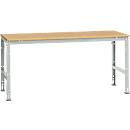 Manuflex werktafel UNIVERSAL Standaard, 2000 x 1000 mm, multiplex natuur, lichtgrijs