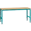 Manuflex werktafel UNIVERSAL Standaard, 2000 x 1000 mm, multiplex natuur, waterblauw