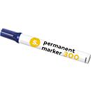 Marcador permanente S. 300, punta redonda, ancho de trazo 1,5-3 mm, resistente al agua, se puede guardar abierto, aluminio y plástico, azul, 1 unidad