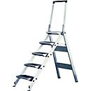 Marche-pied pliable avec barre, aluminium, 5 marches