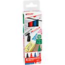 Marker edding 400, fijne punt, gesorteerd, set van 4