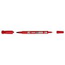 Marqueur permanent Pilot Twin Marker EF/F, rouge, 0,4–0,8 mm et 0,8–2,0 mm