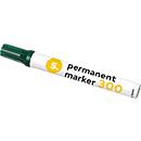 Marqueur permanent S. 300, pointe ogive, largeur de trait 1,5-3 mm, résistant à l'eau, stockage ouvert, aluminium &amp; plastique, vert, 1 pièce