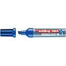 Marqueur pour tableau blanc Edding 365, couleur d'écriture bleu, pointe biseautée, épaisseur de trait 2-7 mm, effaçable à sec, avec capuchon, rechargeable, 10 pièces