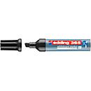 Marqueur pour tableau blanc Edding 365, couleur d'écriture noir, pointe biseautée, épaisseur de trait 2-7 mm, effaçable à sec, avec capuchon, rechargeable, 10 pièces