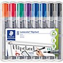Marqueurs pour tableau à feuilles mobiles STAEDTLER Lumocolor 356, couleurs assorties, lot de 8