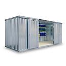 Materiaal container MC 1500, gelakt, gemonteerd, met houten vloer