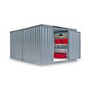 Materiaalcontainer model 1340, gegalvaniseerd, gemonteerd, met houten bodem