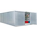 Materiaalcontainer model 1560, gegalvaniseerd, gemonteerd, met houten bodem