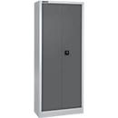 Materiaalkast MS 2408 – vleugeldeuren - staal - B 800 x D 400 x H 1935 mm – blankaluminium/ antracietgrijs -(lege behuizing) -ons merk Schäfer Shop Select