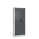 Materiaalkast MS 2408 – vleugeldeuren - staal - B 800 x D 400 x H 1935 mm - lichtgrijs/antracietgrijs - (lege behuizing) -ons merk Schäfer Shop Select 