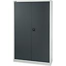 Materiaalkast MS 2412 – vleugeldeuren - staal - B 1200 x D 400 x H 1935 mm – lichtgrijs/antracietgrijs - (lege behuizing) -ons merk Schäfer Shop Select