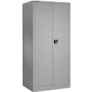 Materiaalkast MS 2509 S – vleugeldeuren - staal - B 950 x D 500 x H 1935 mm - versterkte uitvoering tot 100 kg/plank - met 4 tussenlegborden – cilinderslot – blankaluminium/blankaluminium - ons merk Schäfer Shop Select