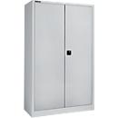 Materiaalkast MS 2512 S – vleugeldeuren - staal - B 1200 x D 500 x H 1935 mm - versterkte uitvoering tot 100 kg/plank - met 4 tussenlegborden – cilinderslot – blankaluminium/blankaluminium - ons merk Schäfer Shop Select