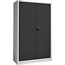 Materiaalkast MS 2512 – vleugeldeuren - staal - B 1200 x D 500 x H 1935 mm – met 4 tussenlegborden - cilinderslot - lichtgrijs/antracietgrijs - ons merk Schäfer Shop Select