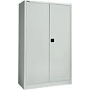 Materiaalkast MS 2512 – vleugeldeuren - staal - B 1200 x D 500 x H 1935 mm – met 4 tussenlegborden - cilinderslot - lichtgrijs/lichtgrijs - ons merk Schäfer Shop Select