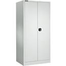 Materiaalkast MS 2609 S – vleugeldeuren - staal - B 950 x D 600 x H 1935 mm - versterkte uitvoering tot 100 kg/plank - met 4 tussenlegborden – cilinderslot – lichtgrijs/lichtgrijs - ons merk Schäfer Shop Select