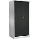 Materiaalkast MSI 2509 – vleugeldeuren - staal - B 950 x D 500 x H 1935 mm – met 4 tussenlegborden - cilinderslot - lichtgrijs/antracietgrijs - ons merk Schäfer Shop Select
